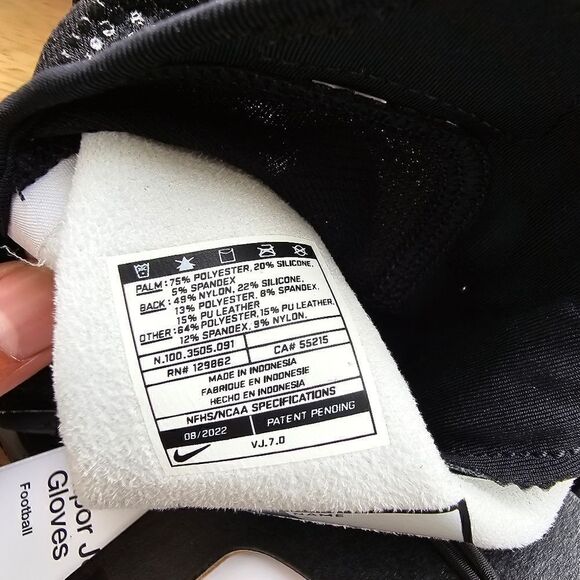 Nike Vapor Jet Football Gloves Size S Black White Receiver Texturized Rubber New - Picture 10 of 15